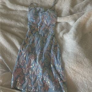 Windsor blue sequin Mini Dress